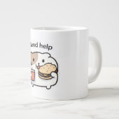 Send Help Funny Coffee Mug – Relatable Stress Meme Grote Koffiekop (Voorkant rechts)
