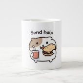 Send Help Funny Coffee Mug – Relatable Stress Meme Grote Koffiekop (Voorkant)