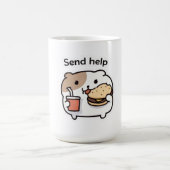 Send Help Funny Coffee Mug – Relatable Stress Meme Koffiemok (Center)