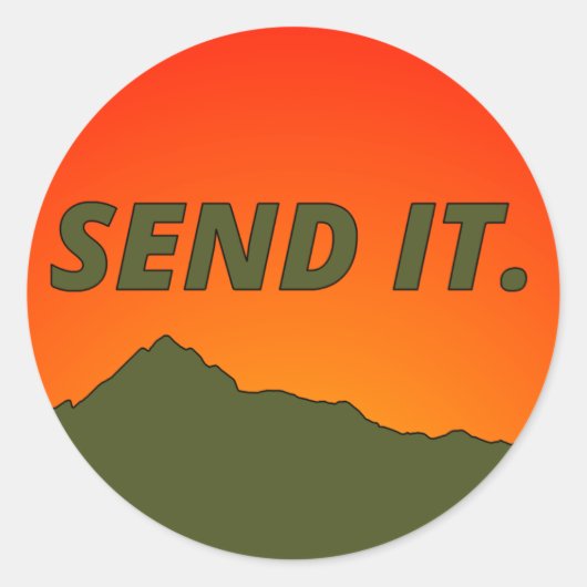 Send it. Sticker Orange/Army Green (Voorkant)