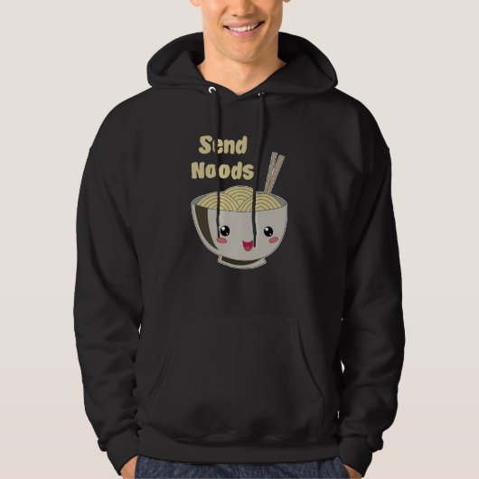 Send Noods Vintage Ramen Japanese Noodle Soup Hoodie (Voorkant)