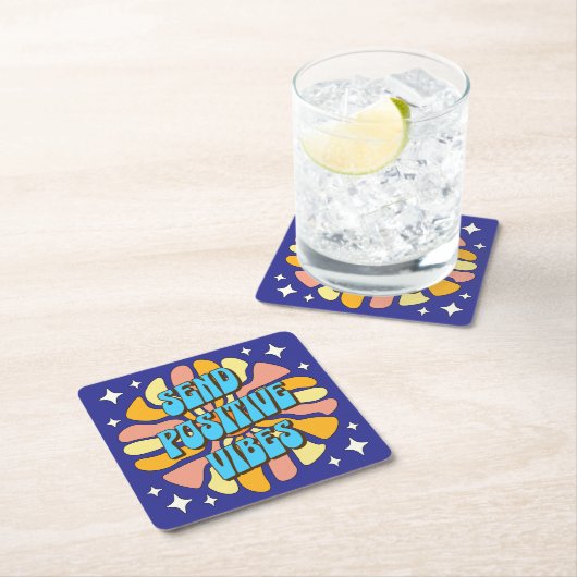 Send Positive Vibes Kartonnen Onderzetters (Insitu)