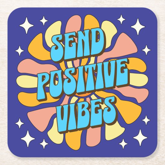 Send Positive Vibes Kartonnen Onderzetters (Voorkant)