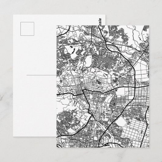 Sendai Japan City Map Briefkaart (Voorkant / Achterkant)