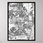 Sendai Japan City Map Poster (Voorkant)