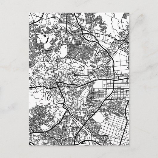 Sendai Japan Stadkaart Briefkaart (Voorkant)