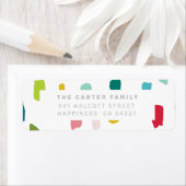 SENDER ADDRESS moderne, kleurrijke dabs Etiket (Insitu)