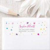 SENDER ADRES  heldere grillige kleuren Etiket (Insitu)