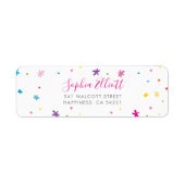 SENDER ADRES  heldere grillige kleuren Etiket (Voorkant)