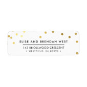 SENDER ADRES schattig modern goud confetti spot Etiket (Voorkant)