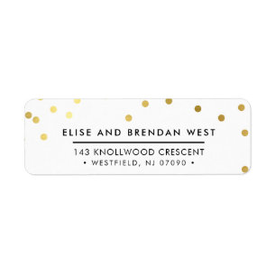 SENDER ADRES schattig modern goud confetti spot Etiket