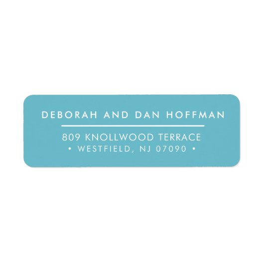 SENDER ADRES schattig modern minimal turquoise bla Etiket (Voorkant)