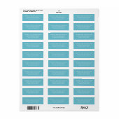 SENDER ADRES schattig modern minimal turquoise bla Etiket (Full Sheet)