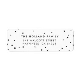 SENDER ADRES schattige moderne sneeuwvlekken zwart Etiket