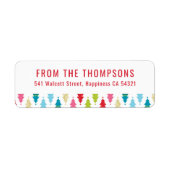 SENDER moderne feestelijke kerstboom patroon kleur Etiket (Voorkant)