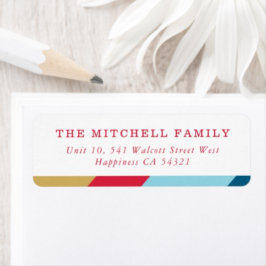 SENDER moderne minimale geometrische rood goud bla Etiket (Insitu)