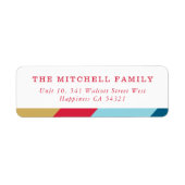 SENDER moderne minimale geometrische rood goud bla Etiket (Voorkant)