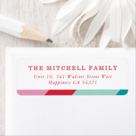 SENDER moderne minimale geometrische rood roze Etiket