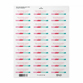 SENDER moderne minimale geometrische rood roze Etiket (Full Sheet)
