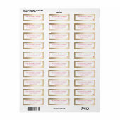 SENDER moderne minimale scallop banner goud rood Etiket (Full Sheet)
