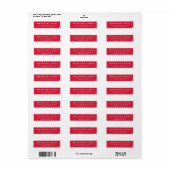 SENDER moderne minimale scallop banner rood Etiket (Full Sheet)