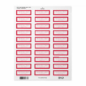 SENDER moderne minimale scallop banner rood Etiket (Full Sheet)
