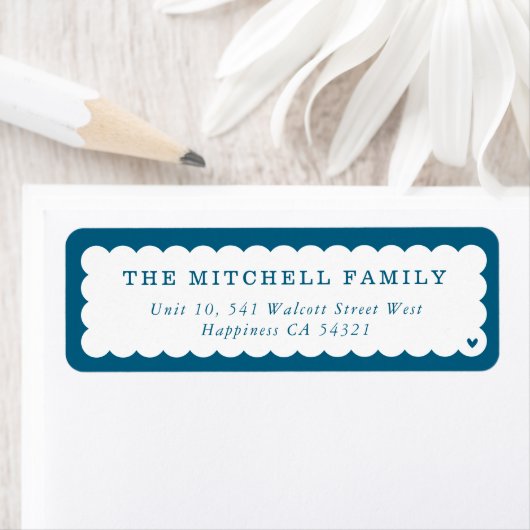 SENDER moderne minimale schattige scallop donkerbl Etiket (Insitu)