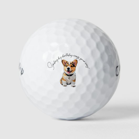 'Sending Big Birthday Wags Your Way!' Gift  Golfballen (Voorkant)