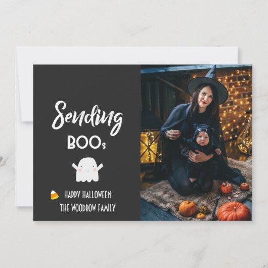 "Sending Boo's" Custom Halloween Foto schattig Kaart (Voorkant)