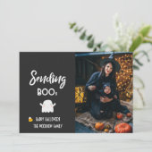 "Sending Boo's" Custom Halloween Foto schattig Kaart (Staand voorkant)