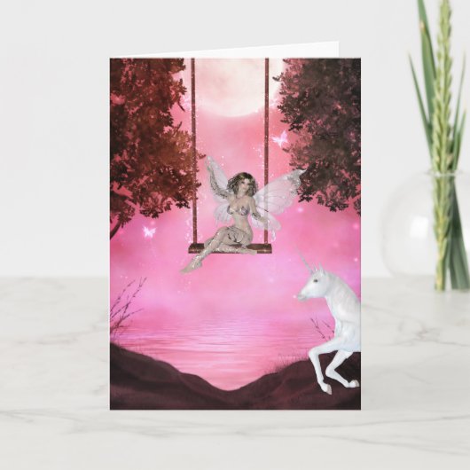 Sending for the Unicorn - Fantasy Wenskaart Feestdagen Kaart (Voorkant)