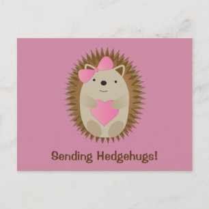 Sending Hedgehugs Cute Cartoon Girl Hedegel Briefkaart