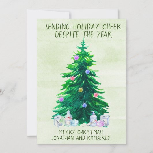 Sending Holiday Cheer Ondanks 2021 Feestdagenkaart (Voorkant)