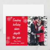 Sending Holiday Cheer Ondanks de foto van 2021 Feestdagenkaart (Voorkant / Achterkant)