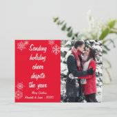 Sending Holiday Cheer Ondanks de foto van 2021 Feestdagenkaart (Staand voorkant)