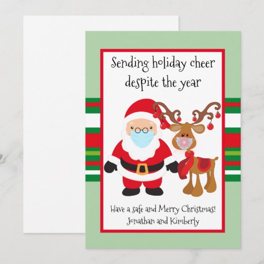 Sending Holiday Cheer Ondanks het jaar Feestdagenkaart (Voorkant / Achterkant)