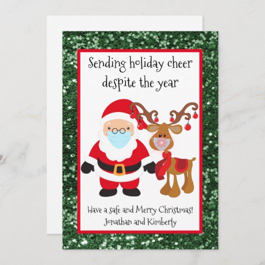 Sending Holiday Cheer Ondanks het jaar Glitter Feestdagenkaart (Voorkant / Achterkant)