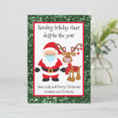 Sending Holiday Cheer Ondanks het jaar Glitter Feestdagenkaart (Staand voorkant)