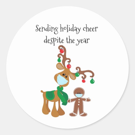 Sending Holiday Cheer Ondanks het jaar Ronde Sticker (Voorkant)