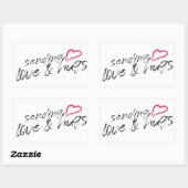 Sending Love and Hugs Rectangular Sticker (Vel)