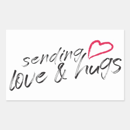 Sending Love and Hugs Rectangular Sticker (Voorkant)