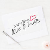 Sending Love and Hugs Rectangular Sticker (Envelop)