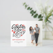 Sending Love Calligraphy Dove Valentijnsdag Card (Staand voorkant)