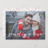 Sending Love Calligraphy Valentijnsdag Kaart (Voorkant / Achterkant)