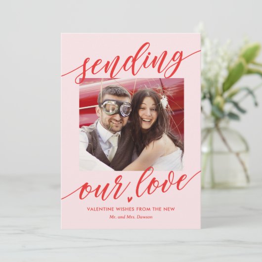 Sending Love Editable Color Valentijnsdag Kaart (Staand voorkant)