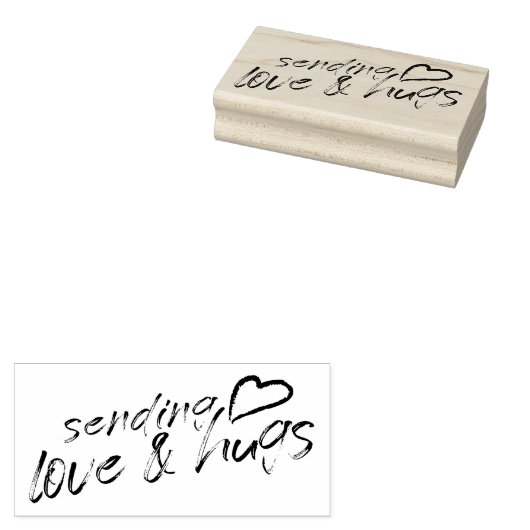 Sending Love en knuffels Rubberstempel (Gestempeld)