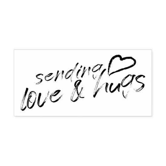 Sending Love en knuffels Rubberstempel (Afrduk)