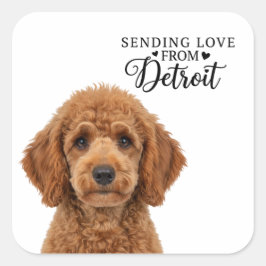 Sending Love From Detroit Vierkante Sticker