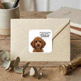 Sending Love From Detroit  Vierkante Sticker