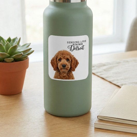 Sending Love From Detroit Vierkante Sticker